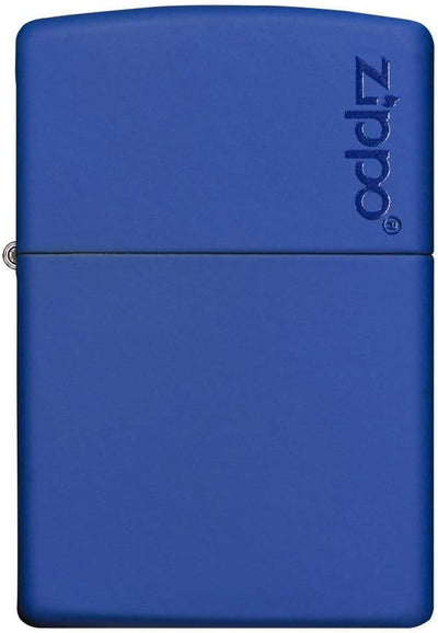 Zippo Feuerzeug 60001621 Brushed Chrome Emblem Attached Benzinfeuerzeug, Messing, royal Blue Matte,