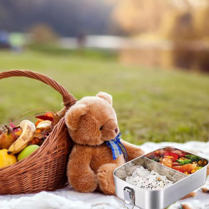 Jauhmui Bento Lunchbox für Erwachsene Kinder Edelstahl Brotdose(1500ML,2 Fächern) 2 Fächern 1500ML,