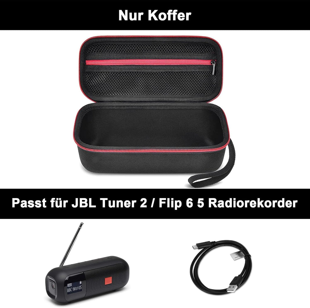 Tragetasche für JBL Tuner 2/3, Flip 6, Flip 5, Essential 2 Bluetooth Box - Tragbarer Lautsprecher Ha