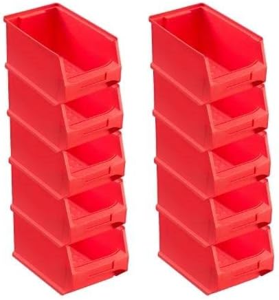 Rote Sichtlagerbox 3.0 | HxBxT 12,5x14,5x23,5cm | 2,8 Liter | Sichtlagerbehälter, Sichtlagerkasten,