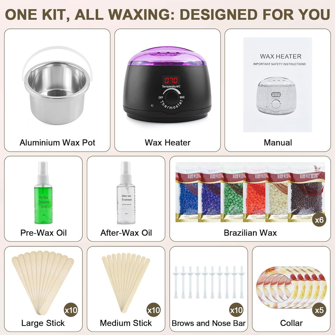 Warmwachsgerät Waxing Set Wachs Haarentfernung Wax Maschine Warmwachs Enthaarungswachs Wachswärmer H