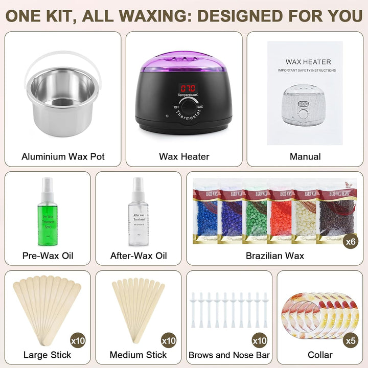 Warmwachsgerät Waxing Set Wachs Haarentfernung Wax Maschine Warmwachs Enthaarungswachs Wachswärmer H