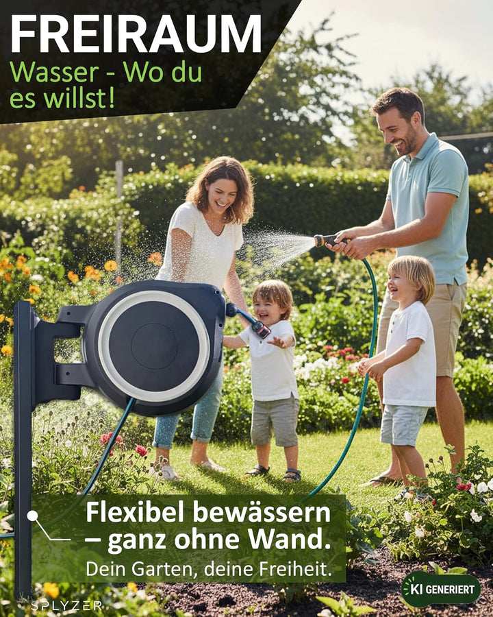 Schlauchbox Halterung zur Bodenmontage – Kompatibel mit GARDENA® Schlauchboxen &amp; Gartenschlauch Trom