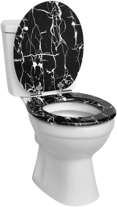 MDF-Toilettensitz mit Soft-Close-Mechanismus, O-förmiger Toilettensitz mit verstellbaren Scharnieren