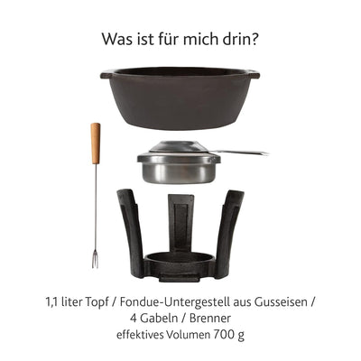 BOSKA Fondue Set Party Pro 1.1L - Fondue Set - Fondue - Käsefondue - Fondue Pot