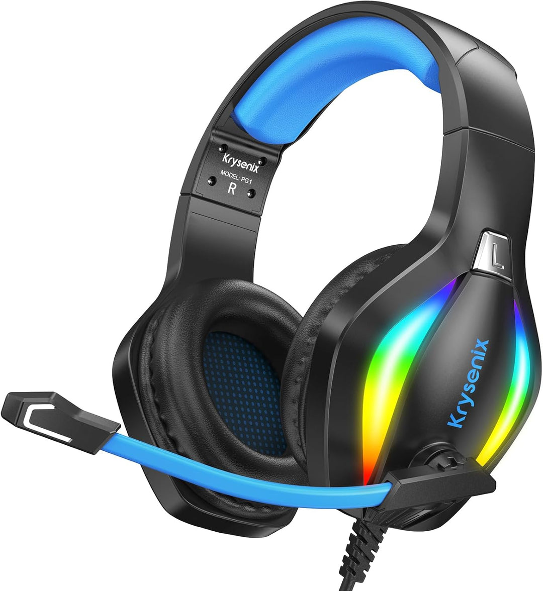 Krysenix PG1 RGB Gaming Headset für PS4, PS5, PC, Nintendo Switch, Xbox, Headset mit Mikrofon, Gamin