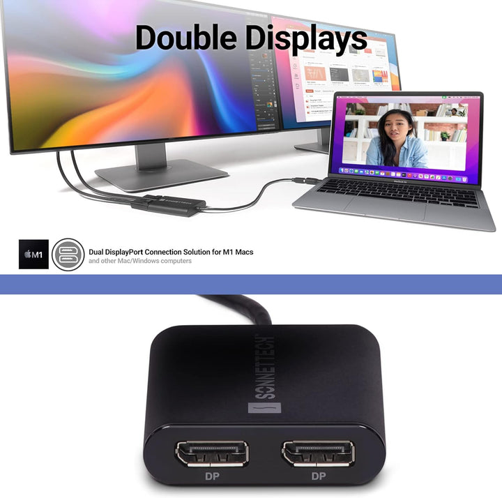 Sonnet DisplayLink Dual 4K DisplayPort Adapter für M1 Macs USB3-DDP4K