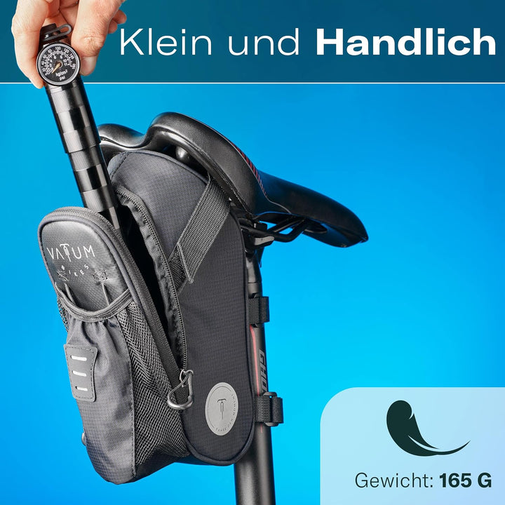 Mini Fahrradpumpe für alle Ventile mit Druckanzeige - Luftpumpe Fahrrad alle Ventile - Geeignet für