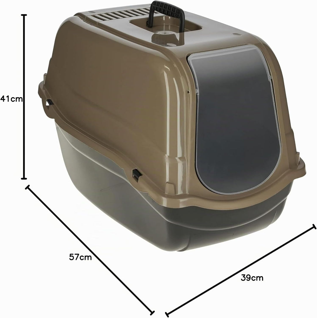 Kerbl Pet Katzentoilette Emma Eco, Katzenklo, schwarz/braun, 57x39x41cm, aus 100% recycelten Kunstst