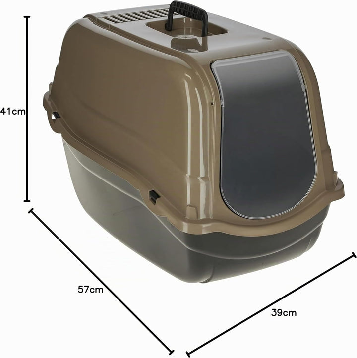 Kerbl Pet Katzentoilette Emma Eco, Katzenklo, schwarz/braun, 57x39x41cm, aus 100% recycelten Kunstst