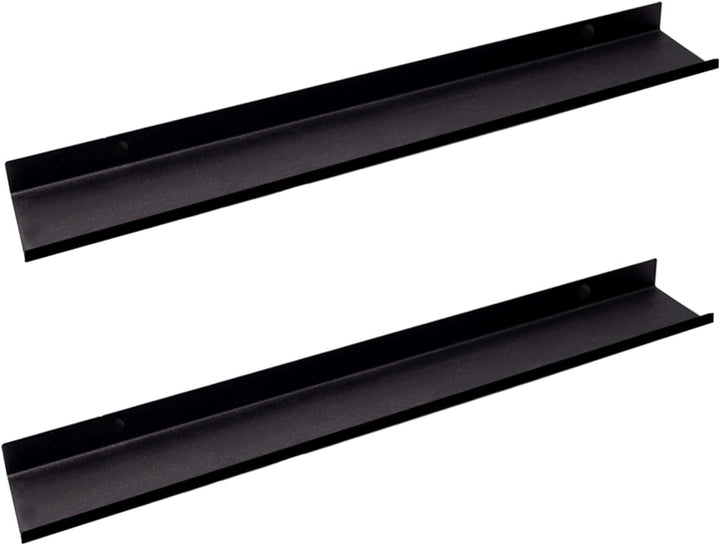 MILUKA Wandregal Schwarz Metall | 2er Set Regal Wand 70 cm Long | Wandboards, Für Dekos, Bilderrahme