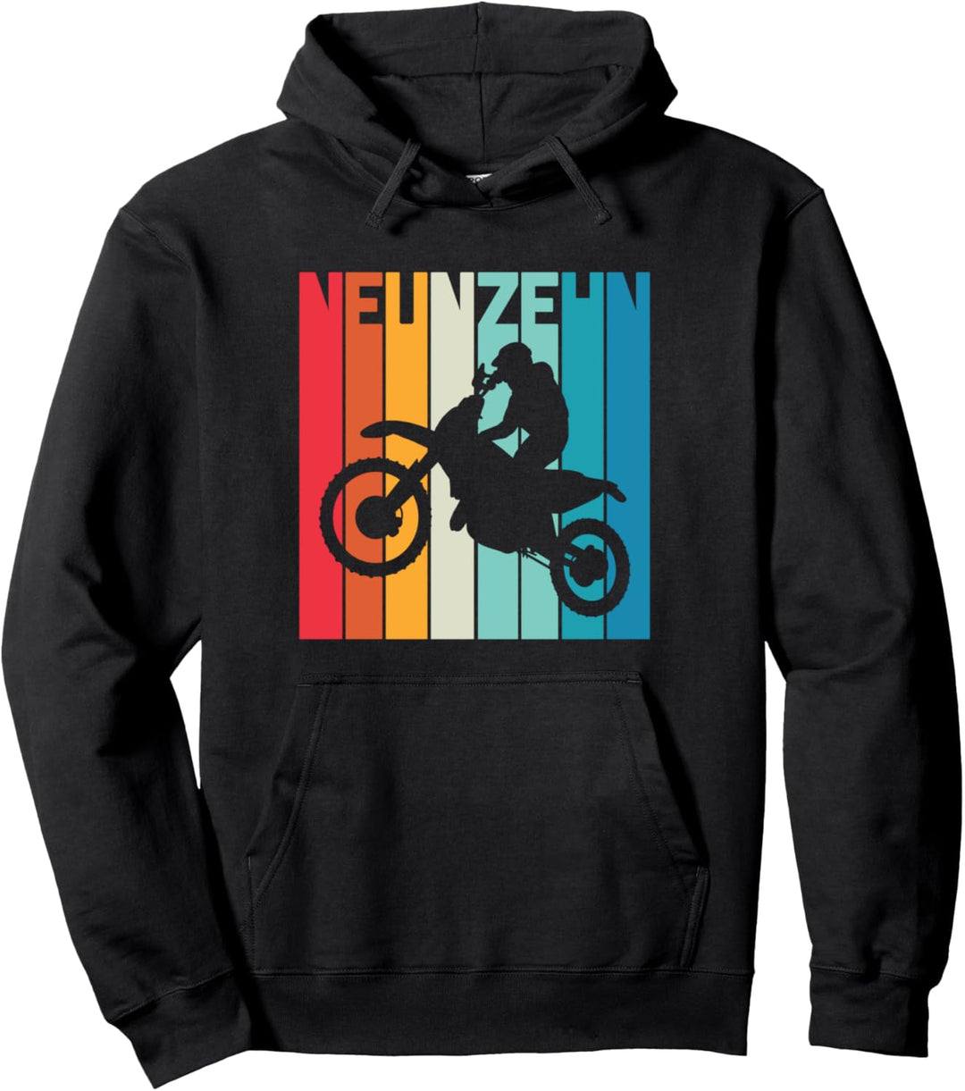19. Geburtstag Cooles Motocross 19 Jahre Jungen Mädchen Pullover Hoodie