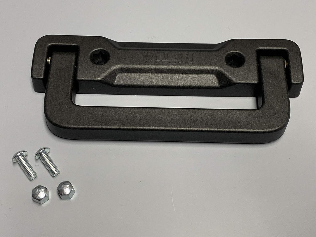 2x Kunststoff Klappgriff 16x6,3x1,5cm schwarz selbstfedernd * Griff für Eurobehälter, Koffer, Case