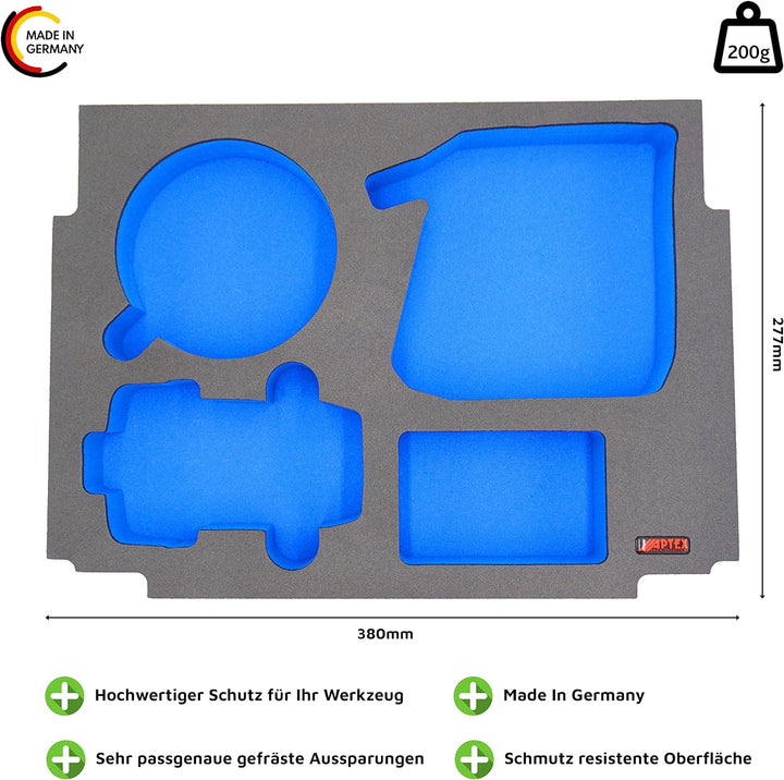 APTEX Schaumeinlage passend für Makita Akku-Exzenterschleifer DBO 180 für MakPac Gr. 2-3