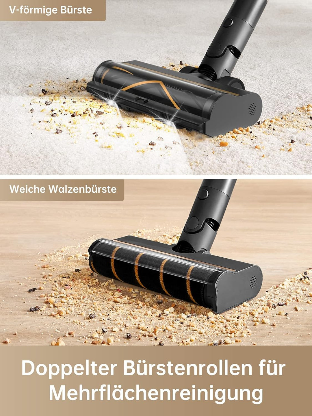 dreame R10 Pro Kabelloser Staubsauger, 20,000PA / 150AW Starke Saugleistung, 65 Min. Laufzeit, Mehrf