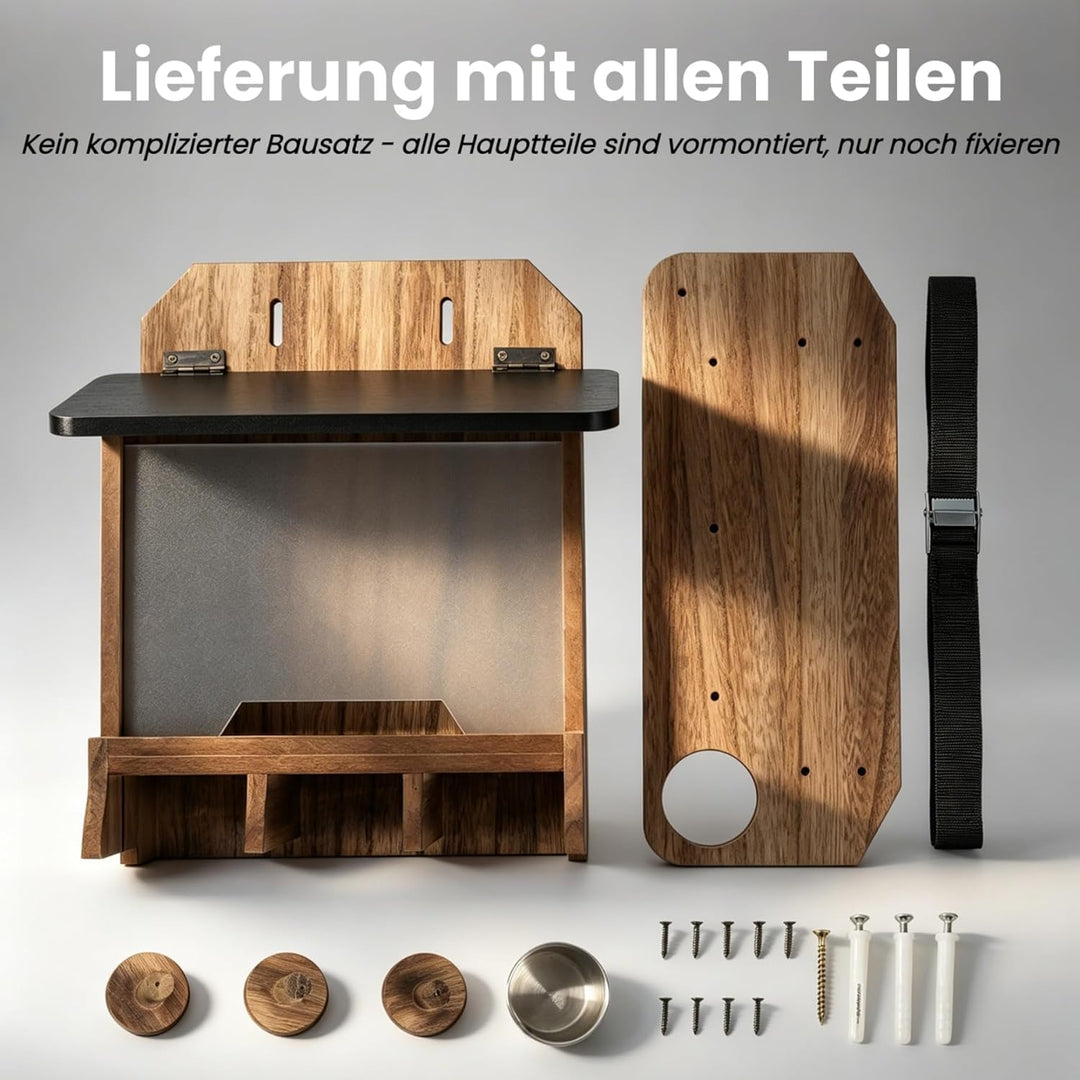 Eichhörnchen Futterhaus Wetterfest, Eichhörnchenhaus Holz für Aussenbereich, Futterstation mit Pickn