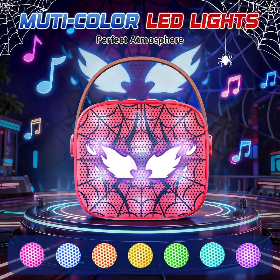 Spider Karaoke Maschine Kinder mit 2 Bluetooth Mikrofon - Weihnachts Geschenke Spielzeug für Mädchen