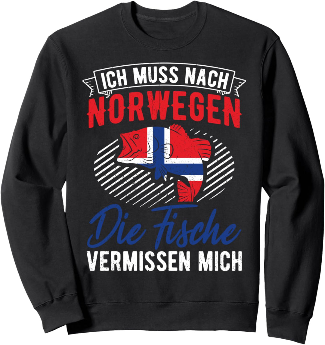 Ich muss nach NORWEGEN die Fische vermissen mich Norwegen Sweatshirt