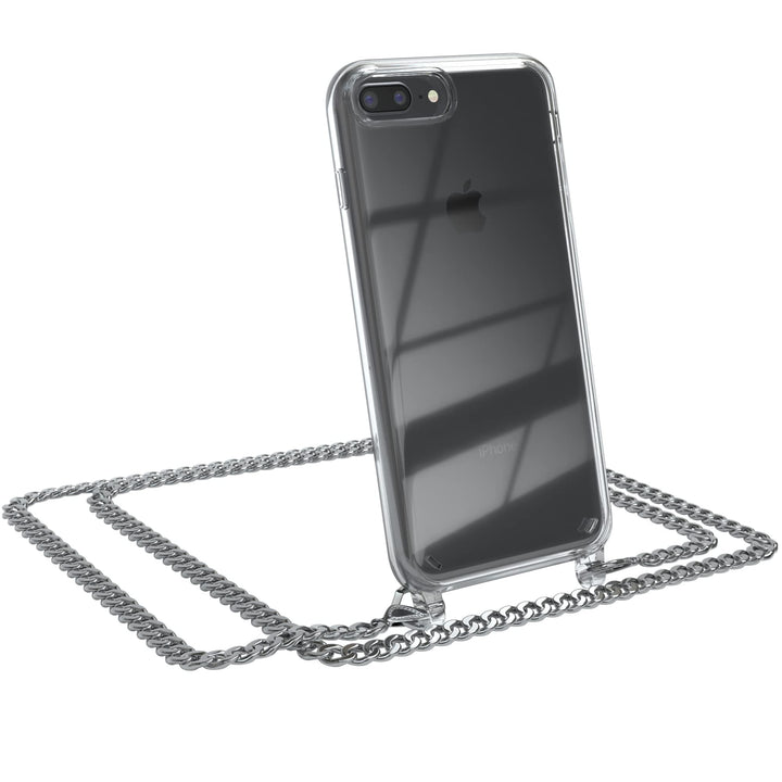 EAZY CASE Handykette kompatibel mit iPhone 7/8 Plus Handyhülle mit Metall Umhängeband und Ersatz Kor