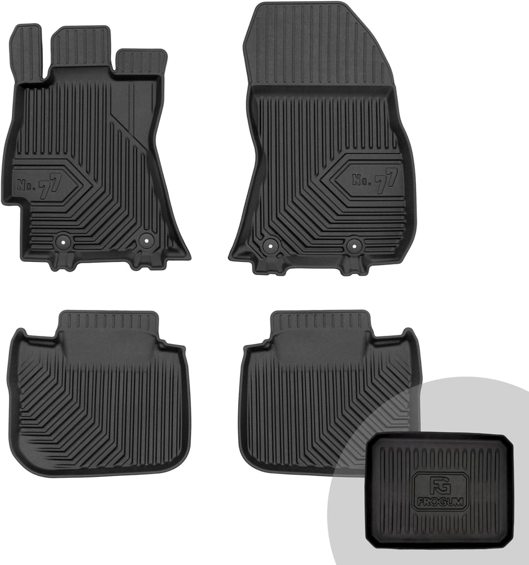 FROGUM No.77 Gummimatten Ganzjahresset von Auto Fussmatten Autofussmatten für Subaru Legacy V 2009-2