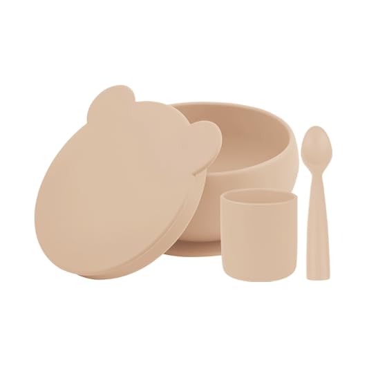 MinikOiOi BLW Set I - Bubble Beige 101070057 Fütterungsset aus Silikon