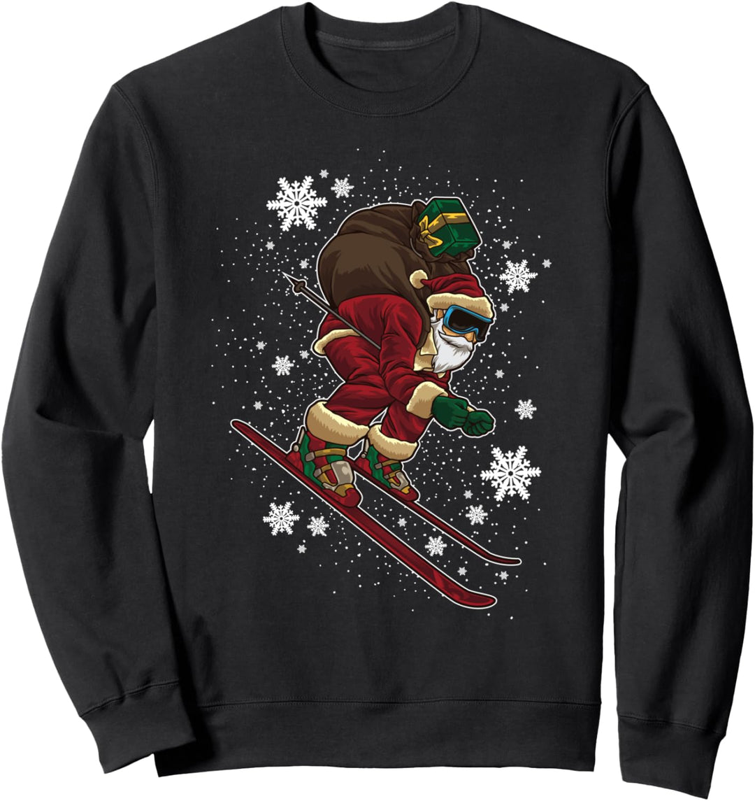 Weihnachtsmann fährt Ski - Lustiges Wintersport Sweatshirt