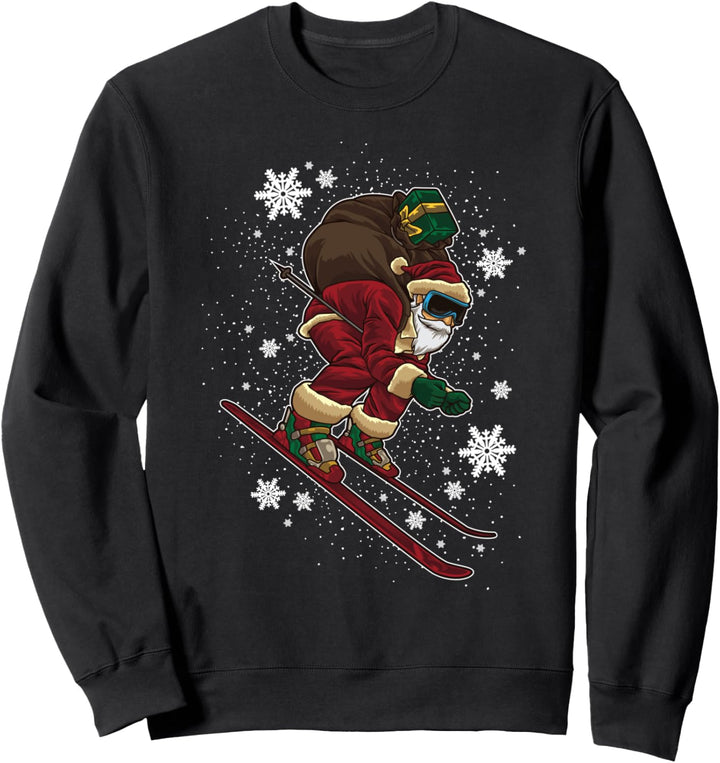 Weihnachtsmann fährt Ski - Lustiges Wintersport Sweatshirt