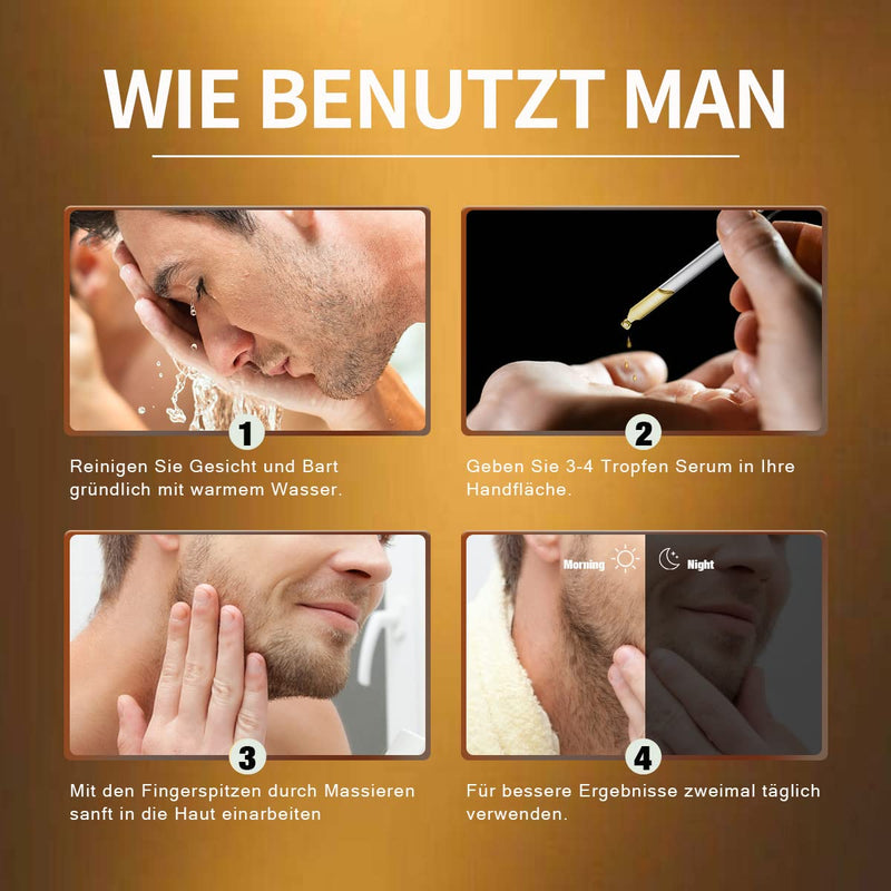 Bartwachstum Öl, Bartwachstum Serum für Männer Vatertag stimulieren Bartwachstum Förderung Haarewäch