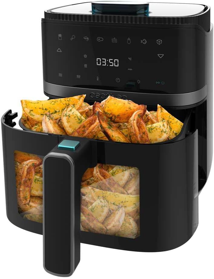 Cecotec Heissluftfritteuse 5 L Cecofry Drip 5000 Air Fryer ohne Öl. 1500 W, Wasserspray, 8 Menüs, Pe