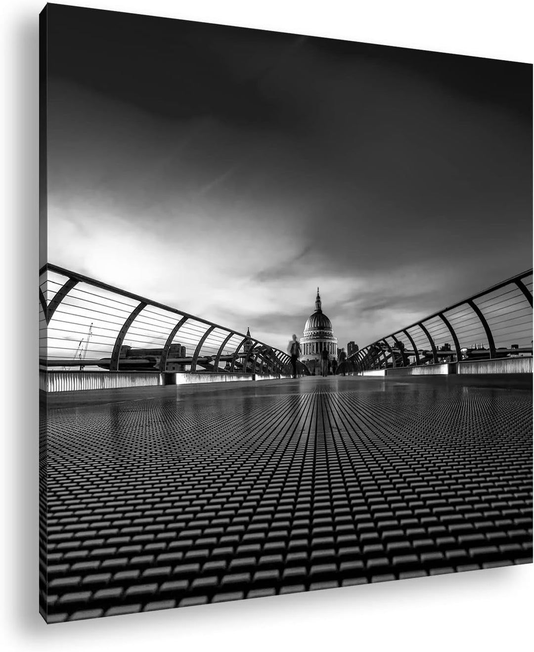 Dämmerung im historichen London Effekt: Schwarz&Weiss, Format: 60x60 als Leinwandbild, Motiv fertig