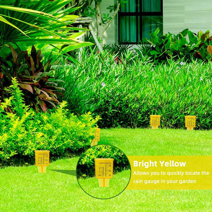 Qivine 20 Stück Regenmesser Garten, 20mm und 1 Zoll Skalen Niederschlagsmesser mit Erdspiess, 13,5 ×