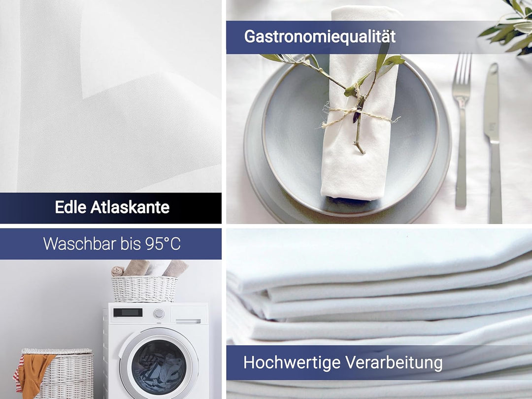 ZOLLNER 6er Set Mundservietten 100% Baumwolle, 50x50 cm, Weiss 50 x 50 cm (6er Set) Weiss, 50 x 50 c