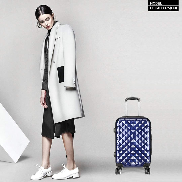 KONO Kabinenkoffer Handgepäck Reisekoffer Dunkelblau-upgrade S, Dunkelblau-upgrade S