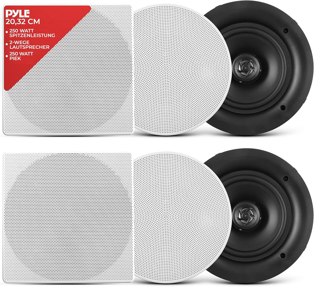 Pyle Deckenlautsprecher - Stereo-Heimkino-Lautsprecher - Wandlautsprecher Unterputz - 8-Zoll-Weiss 2