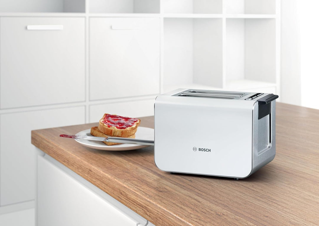 Bosch Toaster Styline TAT8611N, integrierter Brötchenaufsatz, Liftfunktion, Auftaufunktion, Abschalt