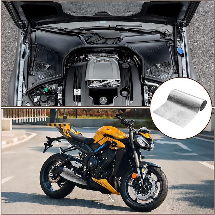 Aluminisierte Hitzeschutz 100x180cm Hitzeschutzmatte Selbstklebend Rückseite,Kleberücken Aluminium G