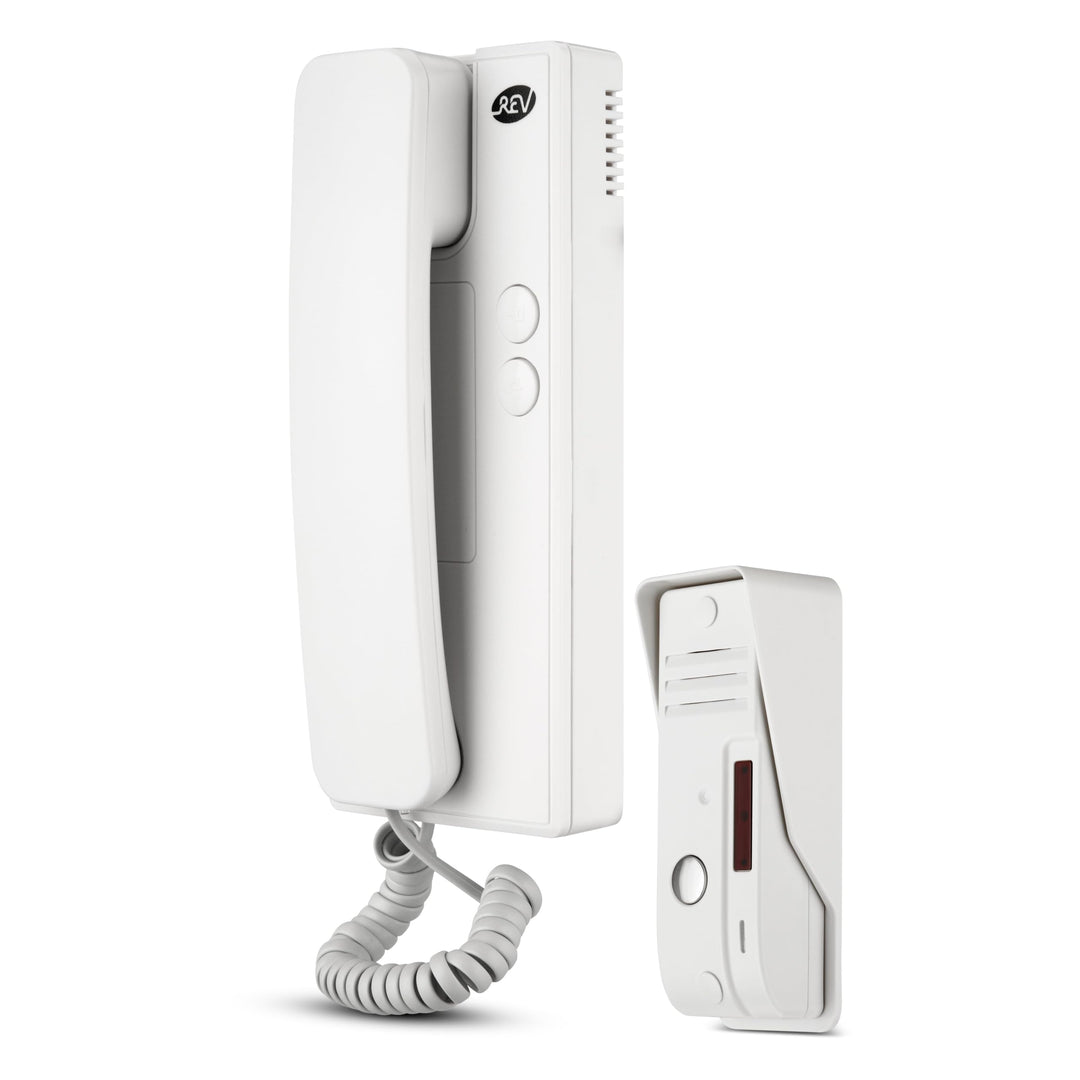REV 003003101 Sprechanlage, Gegensprechanlage mit Türöffner, 230VAC, Alarmfunkt., weiss