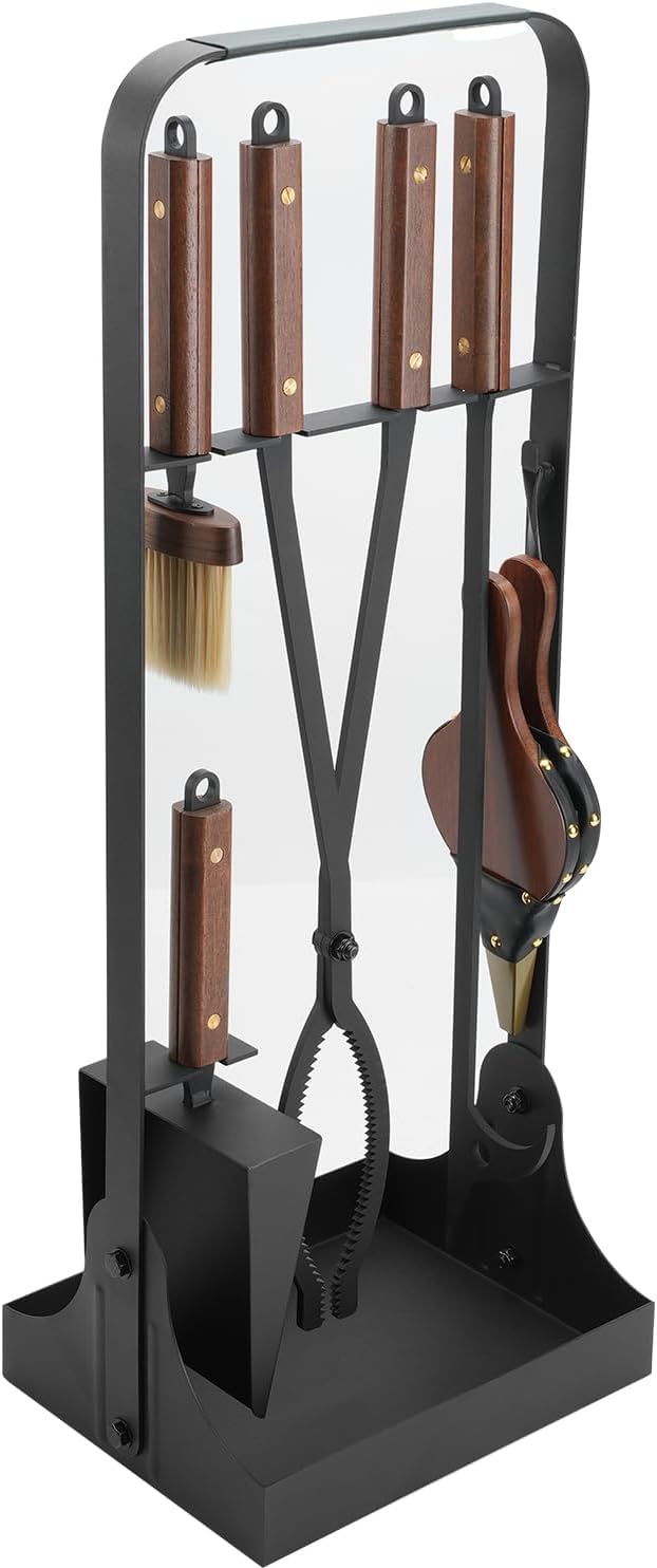 Onlyfire 79.5cm Hochwertige Kaminbesteck Set, 6-teilig Modernes Kamin Set | Hitzebeständige Kamingar