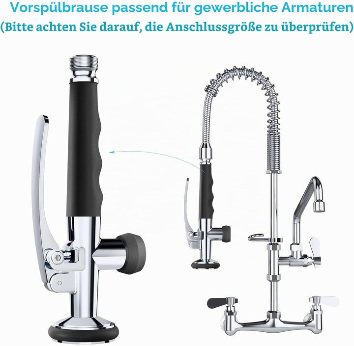 KULACO Profi Gastro Handbrause, Messing Geschirrbrause, Spülbrause Universeller 1/2" Anschluss Gastr