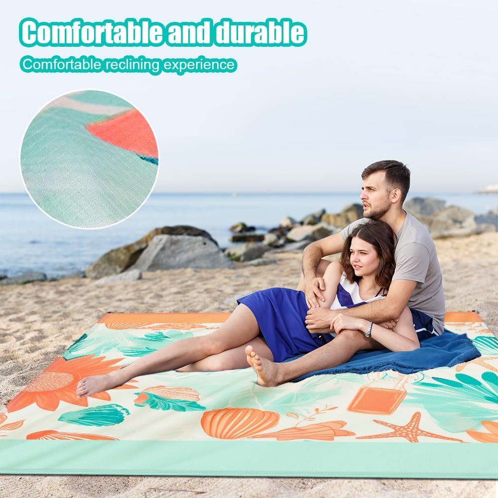 Stranddecke Sandfrei, Sandfeste Stranddecke Wasserdicht, Leicht Und Dünn, Tragbare Strandmatte Faltb