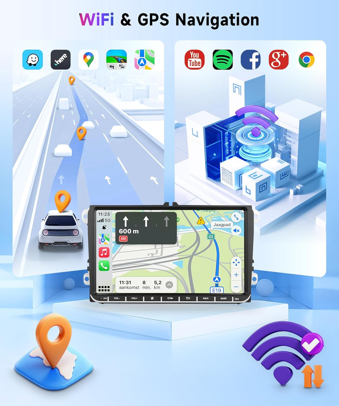 Rimoody 2G+64G 7" Autoradio Android für VW Golf 5 6 T5 Polo 6r Caddy Passat Touran Seat Touchscreen