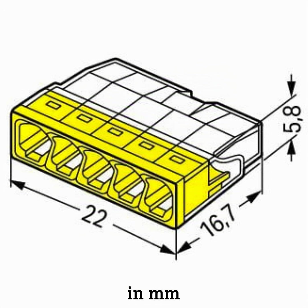 WAGO Verbindungsklemmen 2273-205 | 5 Leiter, bis 2,5 mm², 100 Stück &amp; JOKARI 20050 Abisolierzange Su