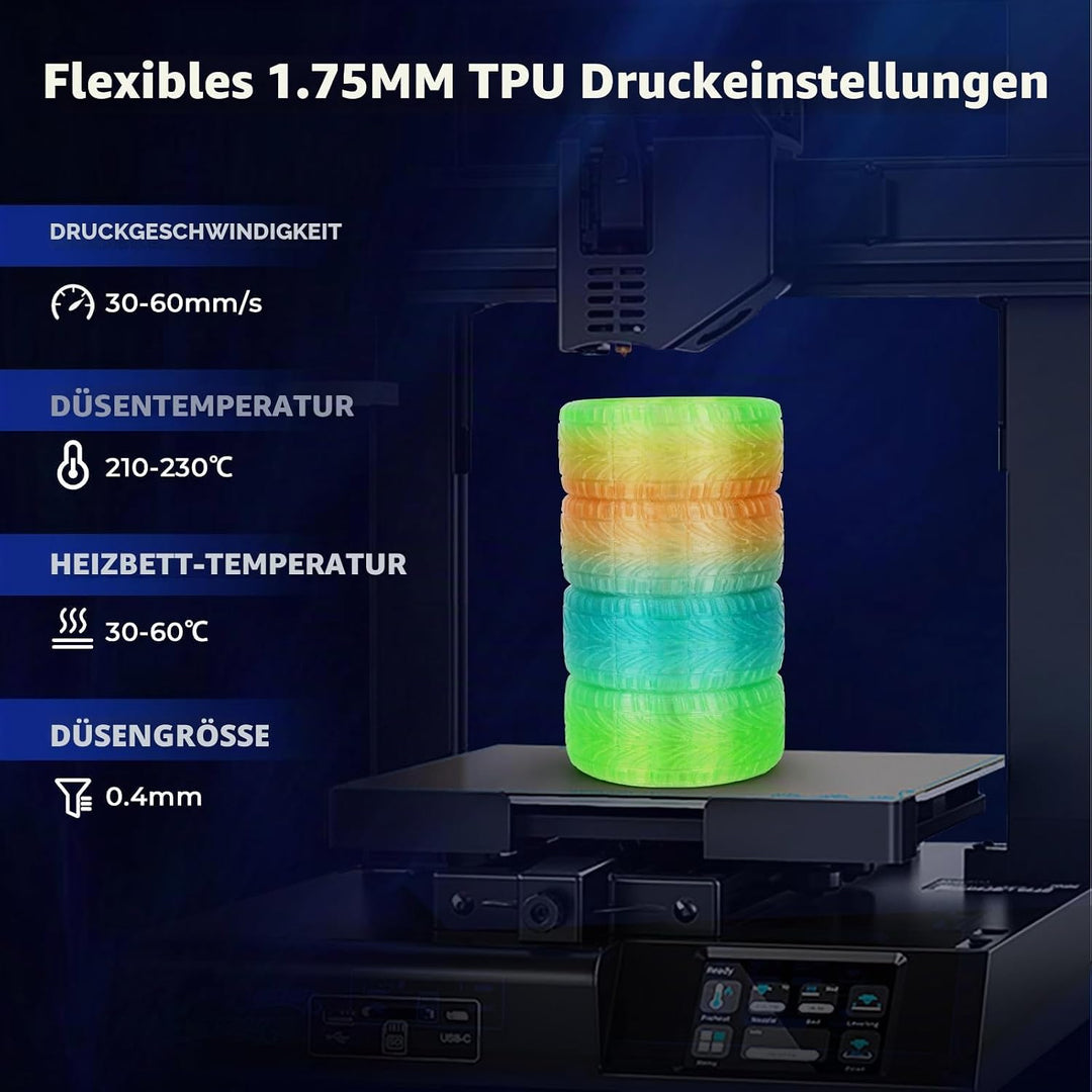 AMOLEN 3D Filament Massgenauigkeit +/- 0,02 mm, Sauber Gewickeltes, Kompatibel Mit 3D FDM Druckern,
