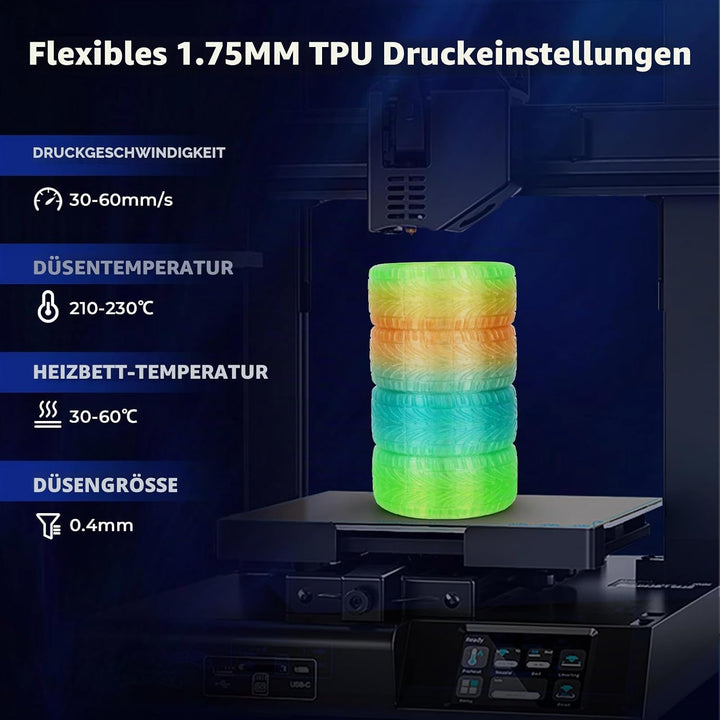 AMOLEN 3D Filament Massgenauigkeit +/- 0,02 mm, Sauber Gewickeltes, Kompatibel Mit 3D FDM Druckern,