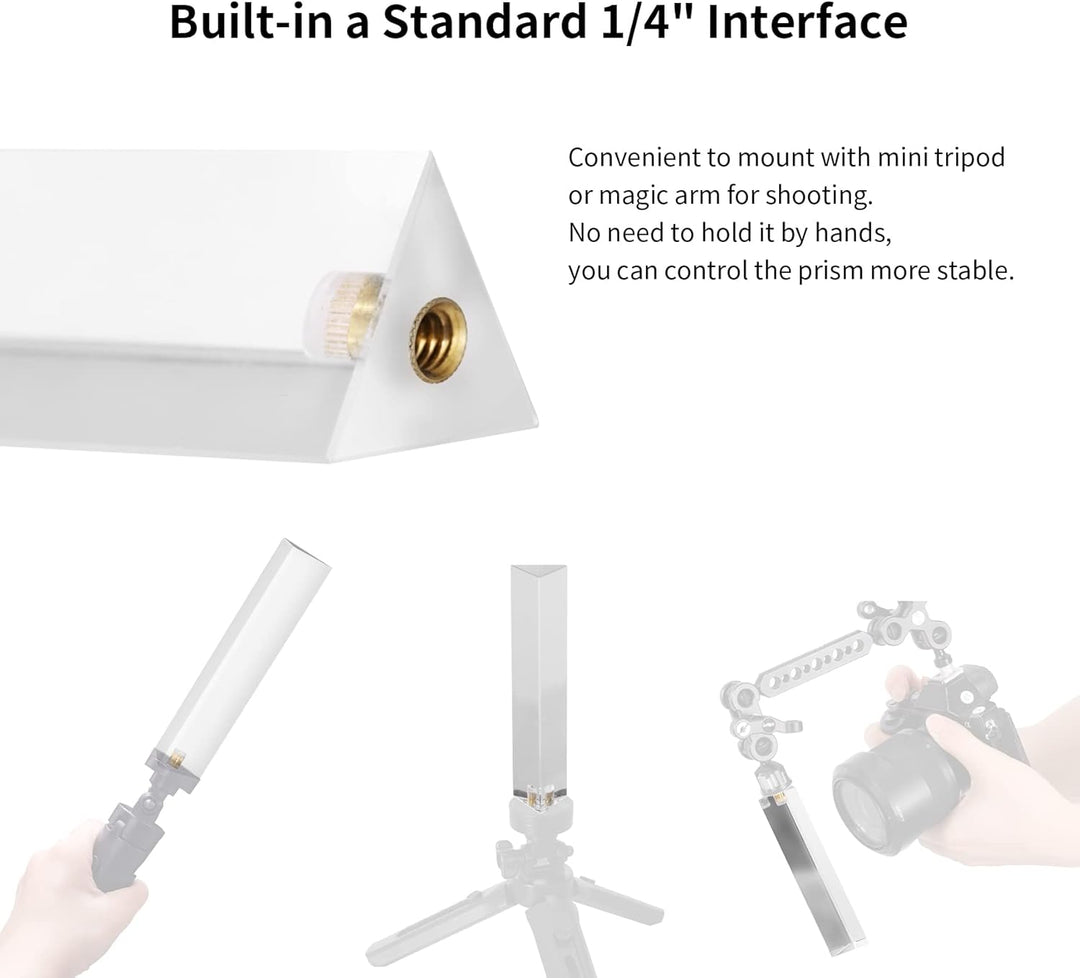 Selens Fotografie Kristall Dreieckig Prisma mit 1/4" Gewindeloch, Professionelle Optik Kristall Glas