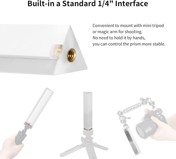 Selens Fotografie Kristall Dreieckig Prisma mit 1/4" Gewindeloch, Professionelle Optik Kristall Glas
