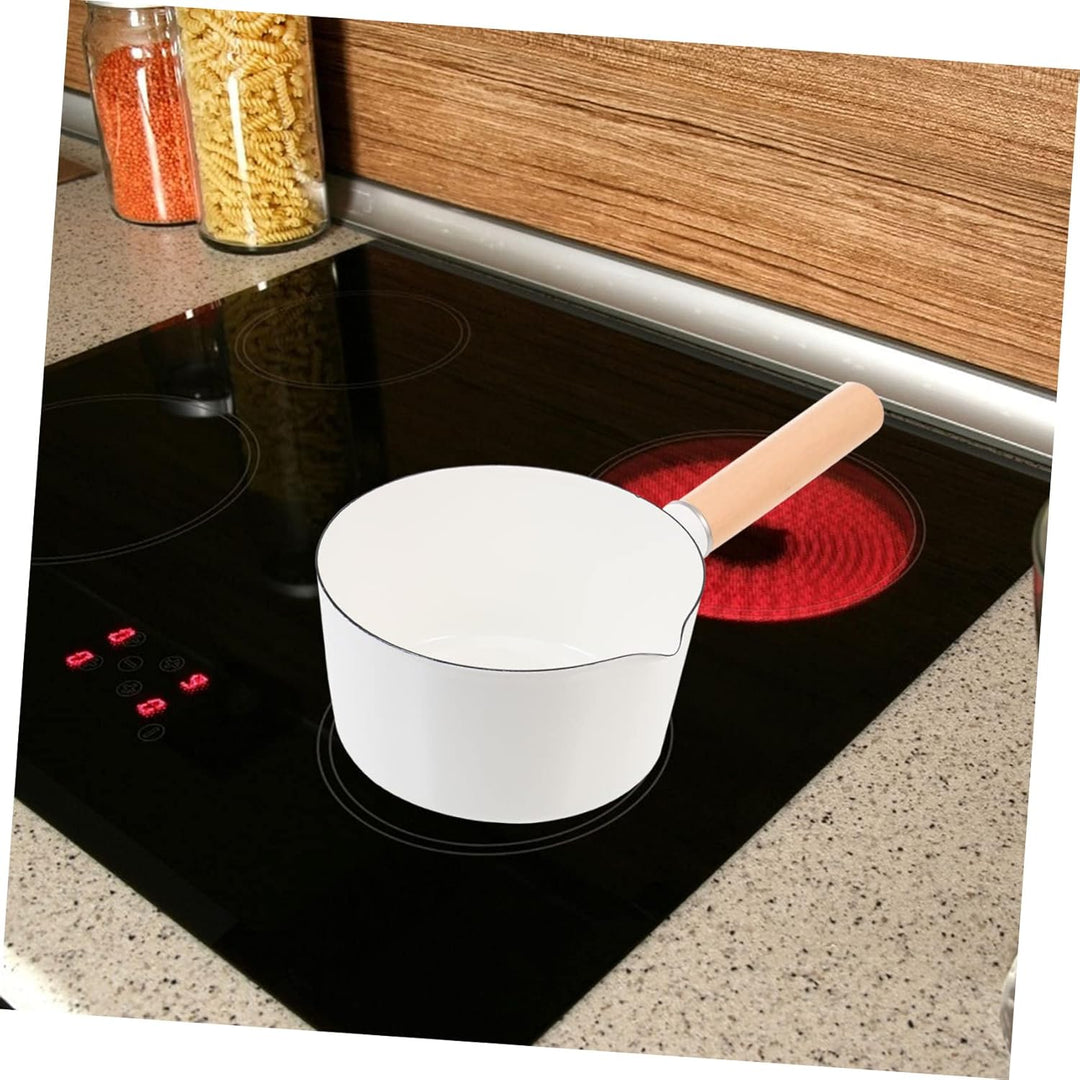 Zerodeko Multifunktionaler Kochtopf aus Emaille für Zuhause Leicht zu Reinigen mit Holzgriff Antihaf