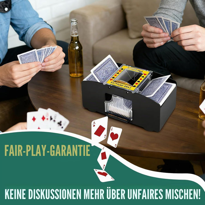 1-2 Deck Automatischer Kartenmischer, Automatischer Elektrischer Mischer für Kartenspiele, Texas Hol