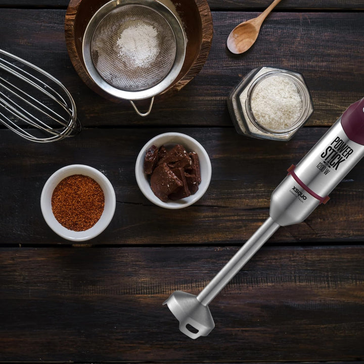 XSQUO Useful Tech Handmixer, maximale Leistung 1200 W, Batimatic Power Stick Plus, Silikon, Edelstah