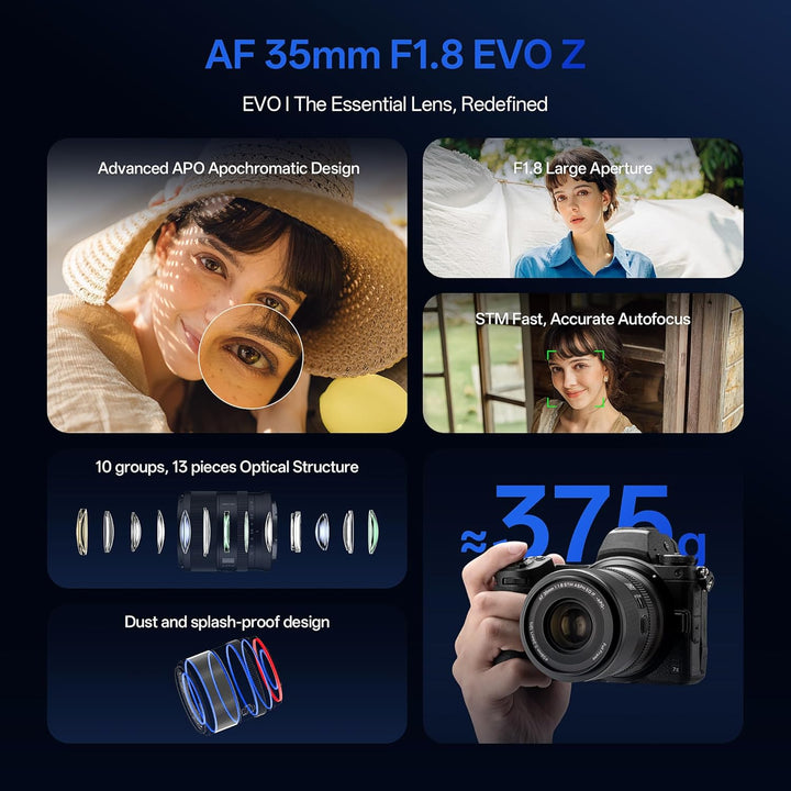 VILTROX AF 35mm F1.8 II EVO APO Vollformat-Z-Objektiv für Nikon Z-Mount, 35mm f/1.8 STM Autofokus-Fe